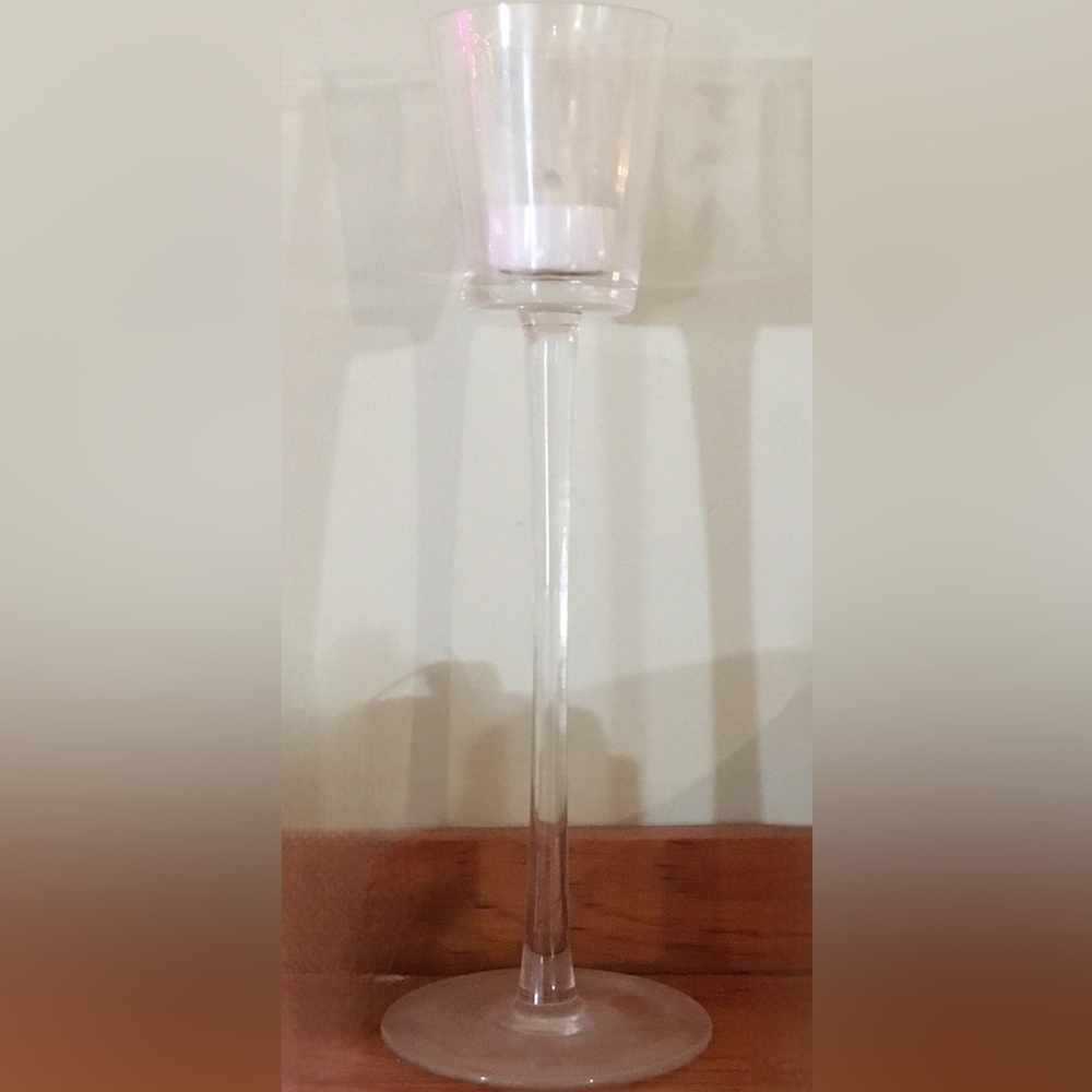 Elegant Clear Glass Candle Holders set